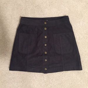 Black button down mini skirt